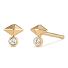 Aurelie Gi Giza 14k Yellow Gold Pyramid Diamond Stud Earrings