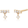 Aurelie Gi DIANA 14k Yellow Gold Diamond Dangling Stud Earrings