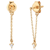 Aurelie Gi Laurel 14k Yellow Gold .03 ct tw Diamond Chain Earrings