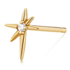 Aurelie Gi STAR 14k Yellow Gold Single Diamond Starburst Stud Earring