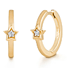 Aurelie Gi SIMONE 14k Yellow Gold Diamond Star Huggie Hoop Earrings