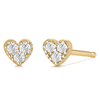Aurelie Gi SOPHIE 14k Yellow Gold Diamond Heart Cluster Stud Earrings