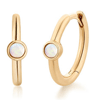 Aurelie Gi FORTUNA 14k Yellow Gold Opal Huggie Hoop Earrings