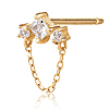 Aurelie Gi MIST 14k Yellow Gold White Sapphire Drop Chain Earring