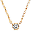 Aurelie Gi NOLA 14k Yellow Gold .05 ct Diamond Bezel Necklace with Dual Chain