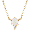 Aurelie Gi ZENA 14k Yellow Gold Opal and Diamond Necklace