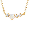 Aurelie Gi VENUS 14k Yellow Gold Opal and Diamond Necklace