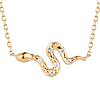 Aurelie Gi 14k Yellow Gold .02 ct tw Diamond Snake Charm Necklace
