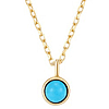 Aurelie Gi MARIA 14k Yellow Gold 2.5mm Turquoise Solitaire Necklace