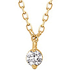 Aurelie Gi ESME 14k Yellow Gold Floating Diamond Solitaire Necklace