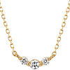 Aurelie Gi INEZ 14k Yellow Gold Triple Diamond Necklace