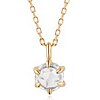Aurelie Gi MARILYN 14k Yellow Gold 4mm Rose Cut White Sapphire Solitaire Necklace