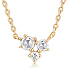 Aurelie Gi NORMA 14k Yellow Gold Three-Stone Rose Cut White Sapphire Necklace