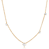 Aurelie Gi EDITH 14k Yellow Gold White Sapphire Four Station Necklace