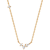 Aurelie Gi CAMI 14k Yellow Gold Pear and Round White Sapphire Necklace