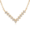 Aurelie Gi DREAM 14k Yellow Gold Lab Grown Diamond Wishbone Necklace