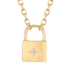 Aurelie Gi REHANA 14k Yellow Gold Diamond Padlock Necklace