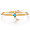 Aurelie Gi NORA 14k Yellow Gold Turquoise White Sapphire Crescent Moon Ring