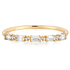 Aurelie Gi LUNA 14k Yellow Gold Baguette and Round White Sapphire Ring