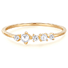 Aurelie Gi ANNE 14k Yellow Gold Rose Cut White Sapphire Ring