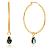 Ania Haie TIDAL 14k Gold-plated Sterling Silver Abalone Dangle Hoop Earrings