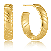 Ania Haie 14k Gold-plated Sterling Silver Smooth Twist Open Hoop Earrings 3/4in