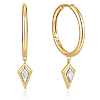 Ania Haie 14k Gold-plated Sterling Silver Sparkle CZ Kite Drop Hoop Earrings