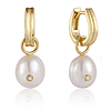 Ania Haie Gold-plated Sterling Silver Pearl Drop CZ Sparkle Huggie Hoop Earrings