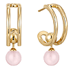 Ania Haie Gold-plated Sterling Silver Orb Rose Quartz Stud Mini Hoop Earrings