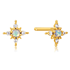 Ania Haie 14k Yellow Gold Opal and White Sapphire Star Post Earrings