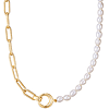 Ania Haie Gold-plated Sterling Silver Freshwater Pearl and Long Cable Link Chain Necklace