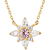 Ania Haie 14k Yellow Gold White and Pink Sapphire Flower Necklace