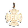 3/4in 14kt Gold FD Shield Pendant