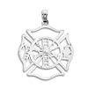 14kt White Gold 13/16in Firefighter Pendant