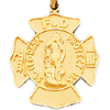 14k Yellow Gold St. Florian Firefighter Pendant 15/16in