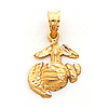 Yellow Gold 1/2in USMC Insignia Charm