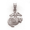 1/2in USMC Insignia Charm - Sterling Silver