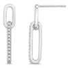 14k White Gold 1/10 ct tw Diamond Paperclip Link Earrings
