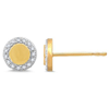 14k Yellow Gold 1/8 ct tw Diamond Round Button Earrings