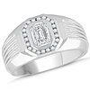 14k White Gold Men's 3/4 ct tw Diamond Mosaic Ring