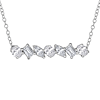 14k White Gold 1/2 ct tw Diamond Medley Bar Necklace