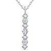 14k White Gold 1/2 ct tw Diamond Medley Stack Necklace