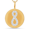 14k Yellow Gold 1/6 ct tw Diamond Infinity Medallion Necklace