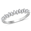 14k White Gold Staggered 1/2 ct tw Diamond Baguette Ring