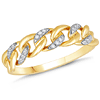14k Yellow Gold .08 ct tw Diamond Chain Link Ring