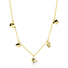 Gold-plated Sterling Silver Snoopy and Woodstock Charm Necklace