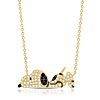 Gold-plated Sterling Silver Snoopy Laying Down Necklace