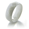 White Ceramic 8mm Domed Diamond Plate Ring