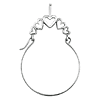 14k White Gold Charm Holder with Five Hearts
