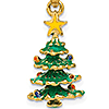 14k Yellow Gold 3/4in 3-D Christmas Tree Ornaments Pendant